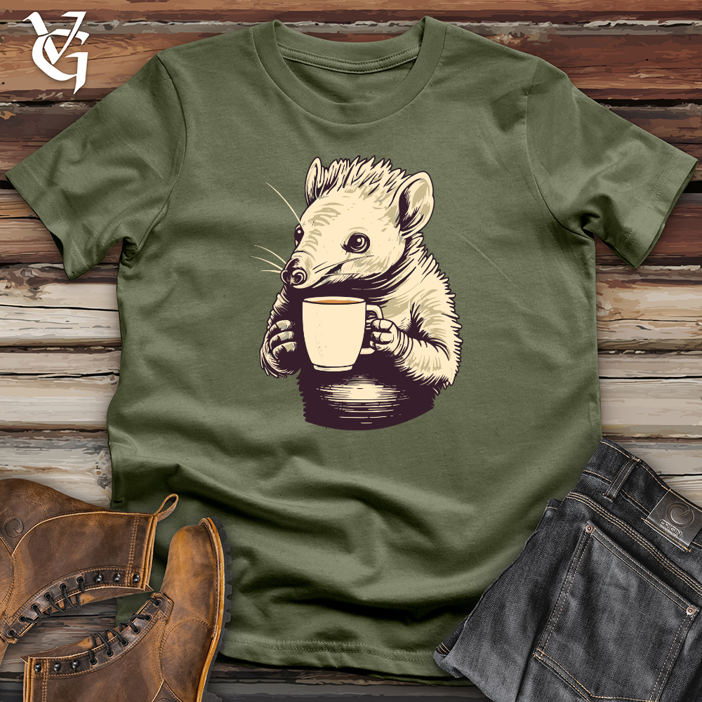 Viking Goods Armadillo Coffee Sip Bliss Softstyle Tee Military Green / L