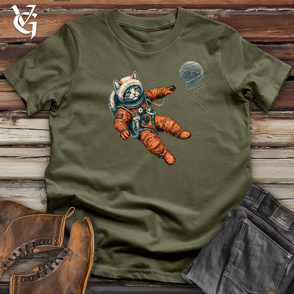 Viking Goods Astronaut Kitty Cotton Tee Military Green / L