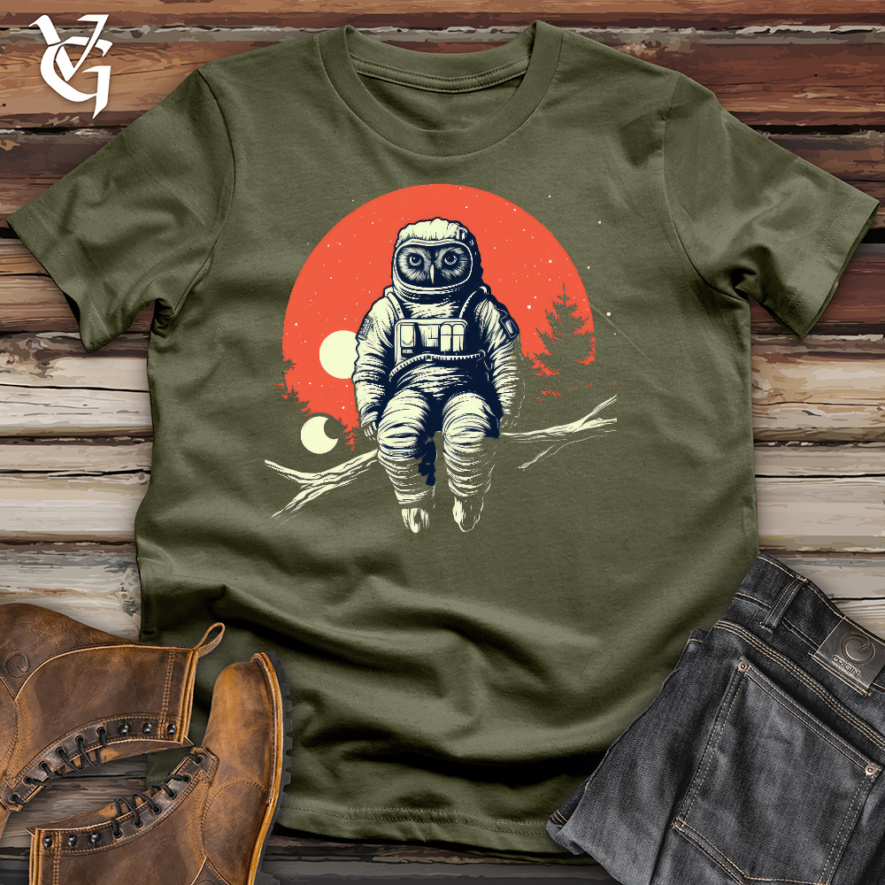 Viking Goods Astronaut Owl Cotton Tee Military Green / L