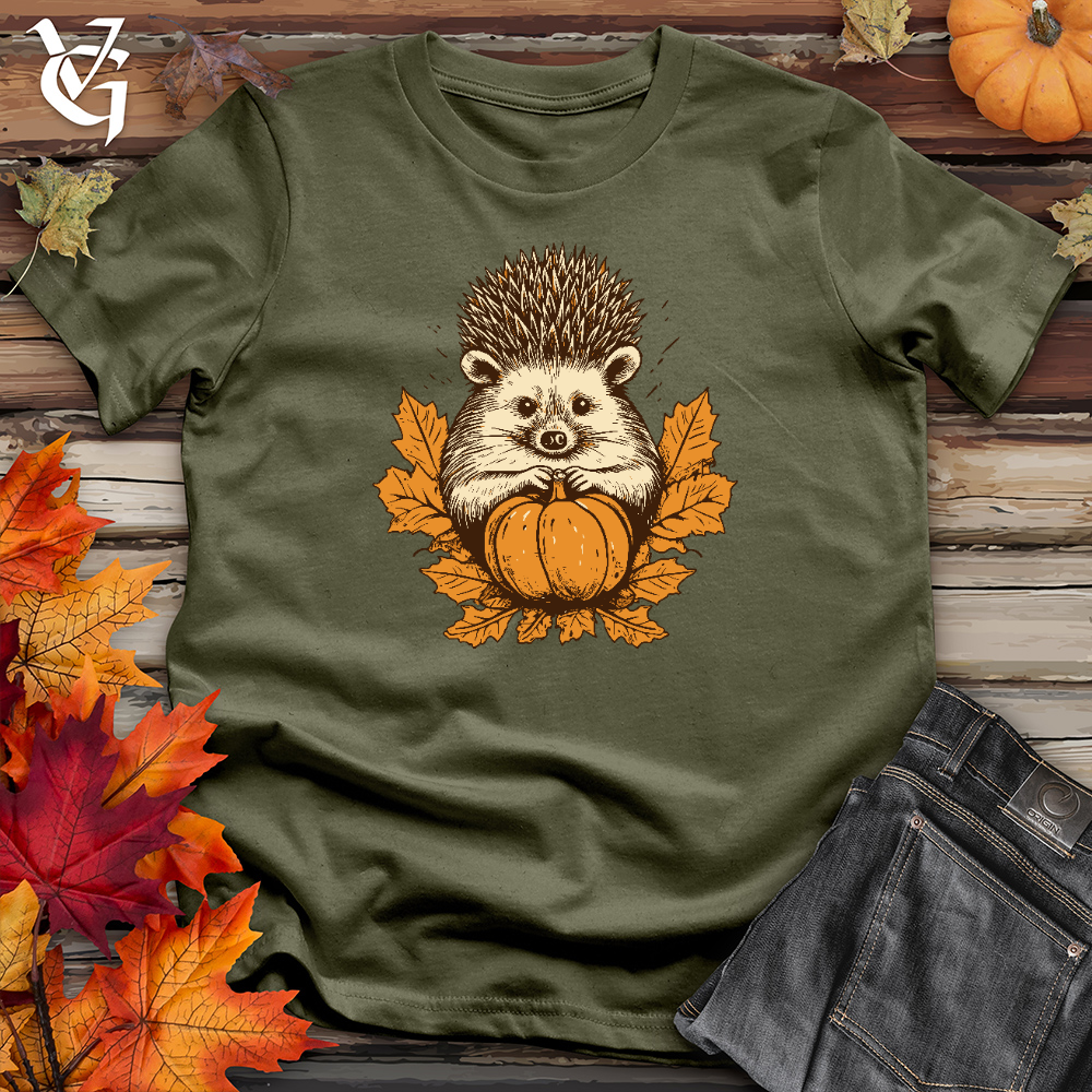 Viking Goods Autumn Crowned Hedgehog Cotton Tee Military Green / L
