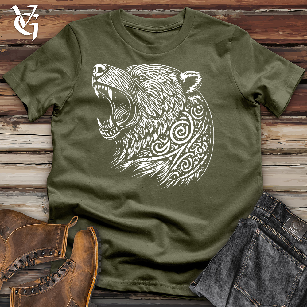 Viking Goods Back Off Bear Cotton Tee Military Green / L