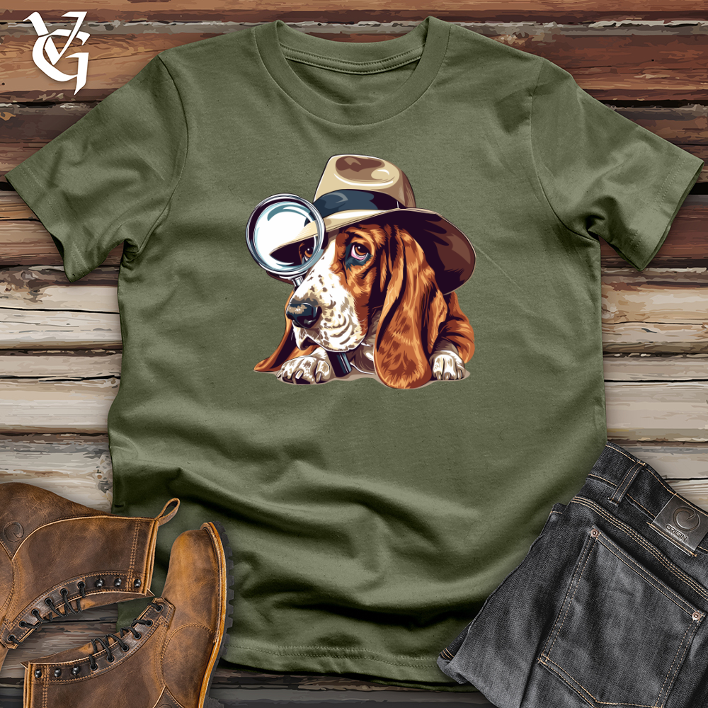 Viking Goods Basset Hound Holmes Softstyle Tee Military Green / L