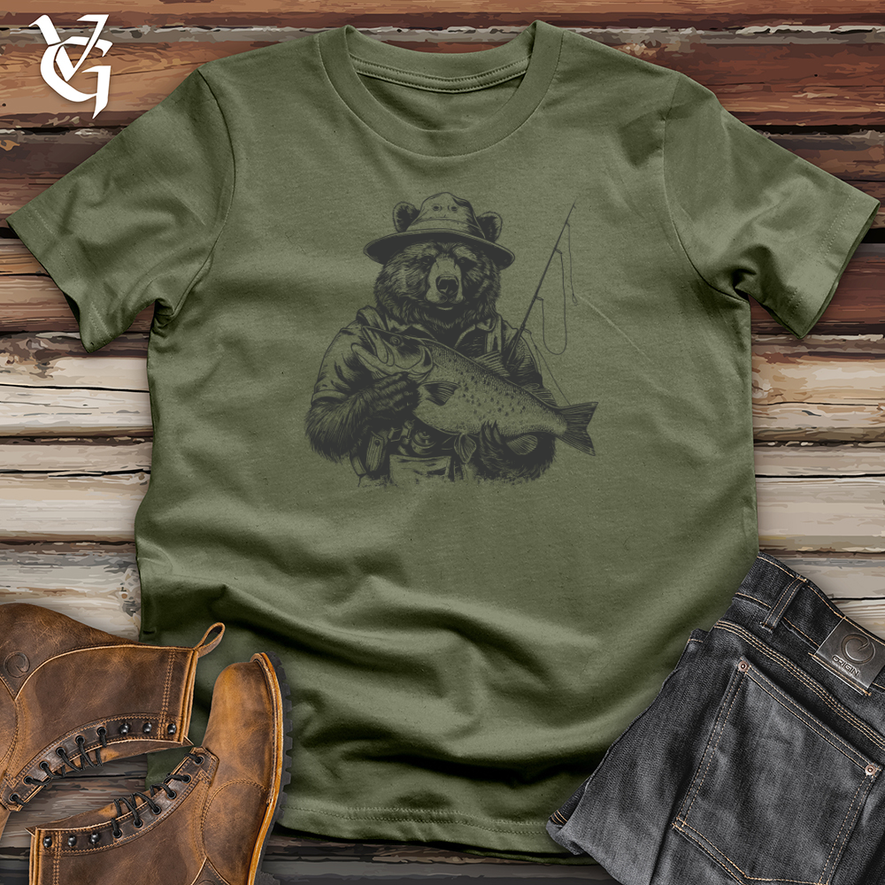 Viking Goods Bear Angler Triumph Softstyle Tee Military Green / L