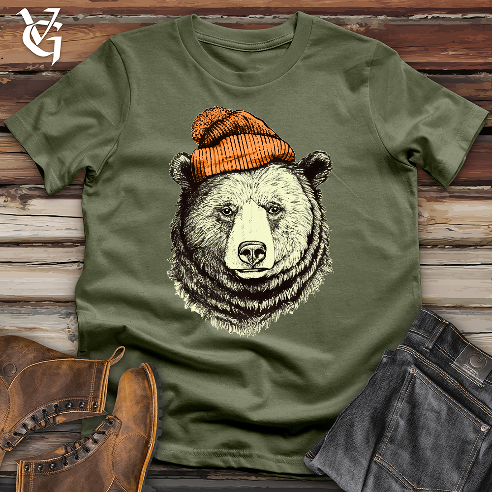 Viking Goods Bear Beanie Softstyle Tee Military Green / L