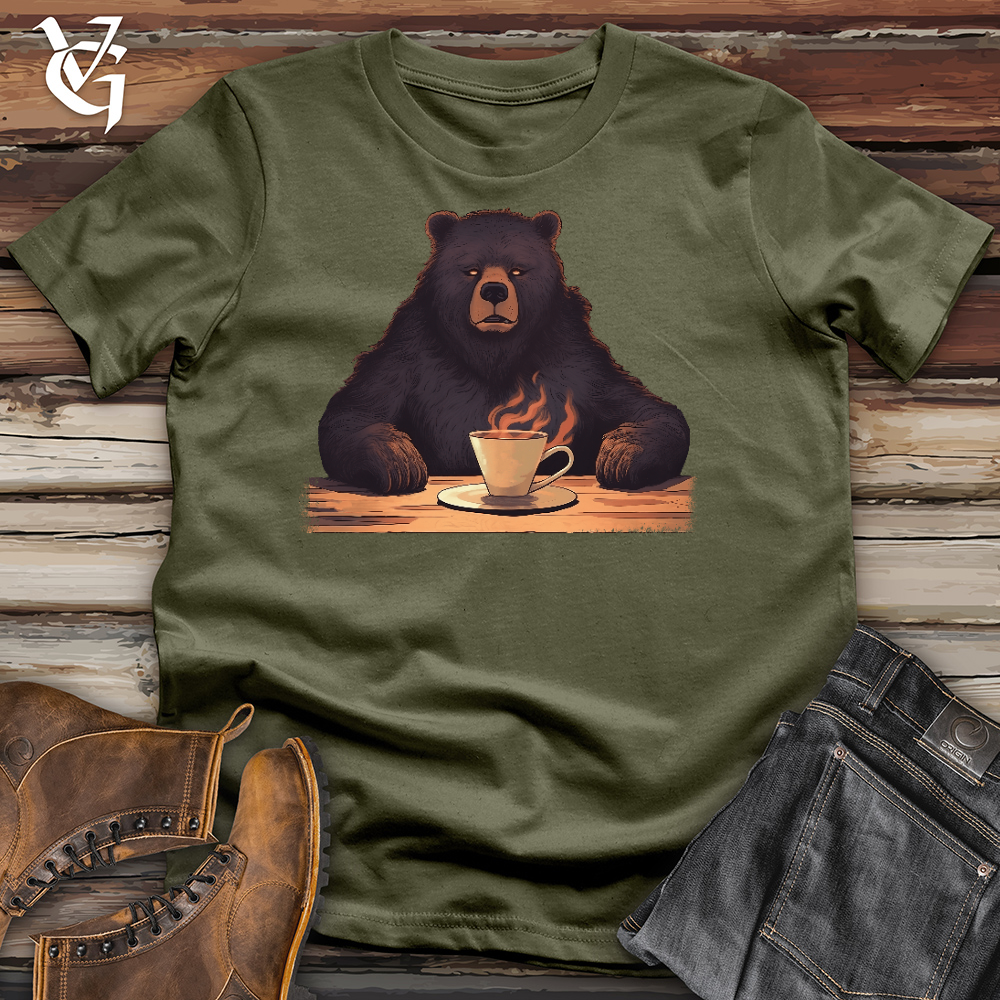 Viking Goods Bear Coffee Cloud Cotton Tee Military Green / L