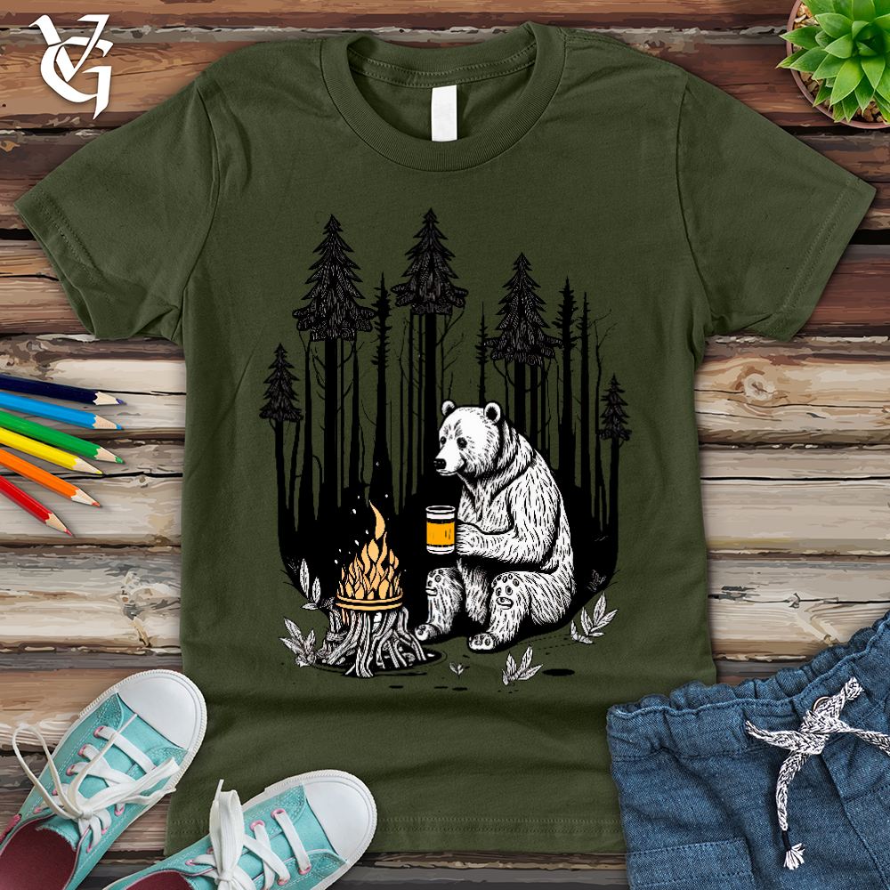 Viking Goods Bear Happy Hour Youth Tee Military Green / L