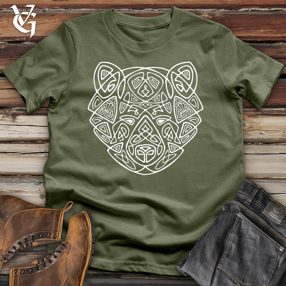 Viking Goods Bear Head Celtic Style Softstyle Tee Military Green / L