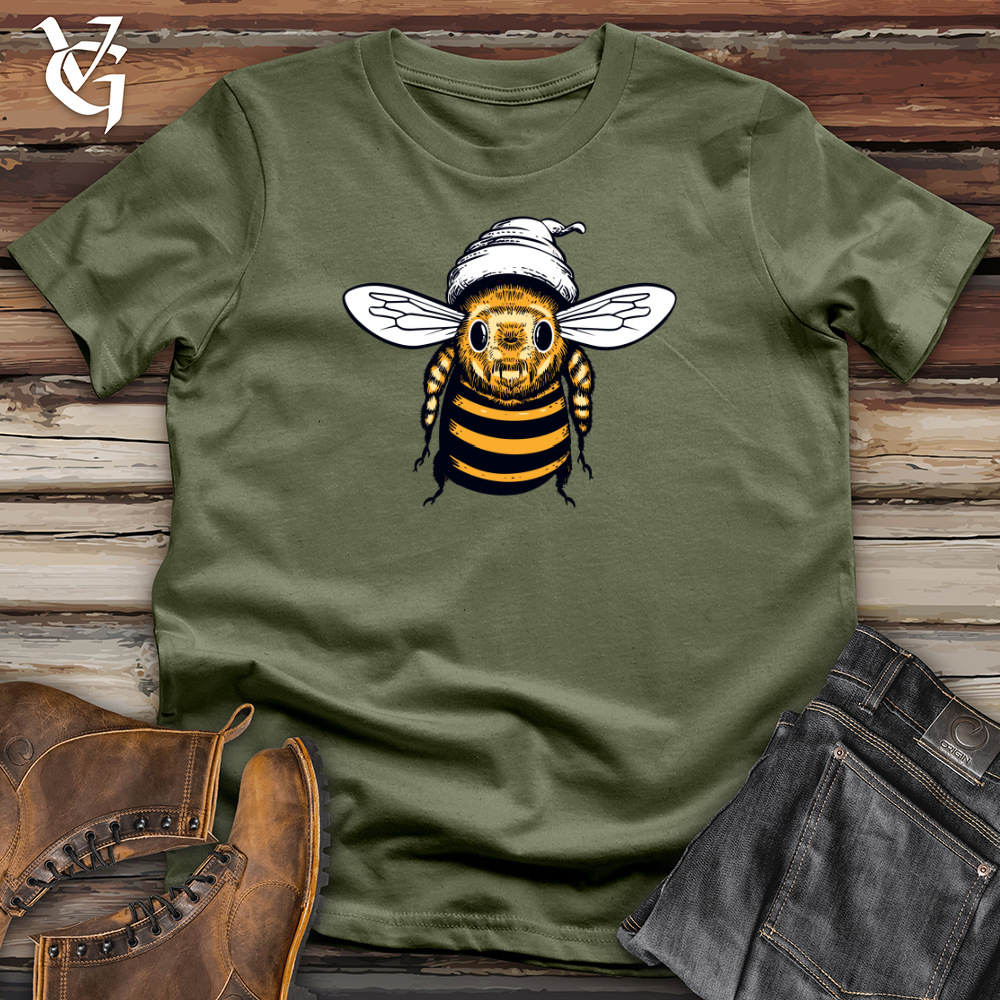 Viking Goods Bee in a Beanie Softstyle Tee Military Green / L