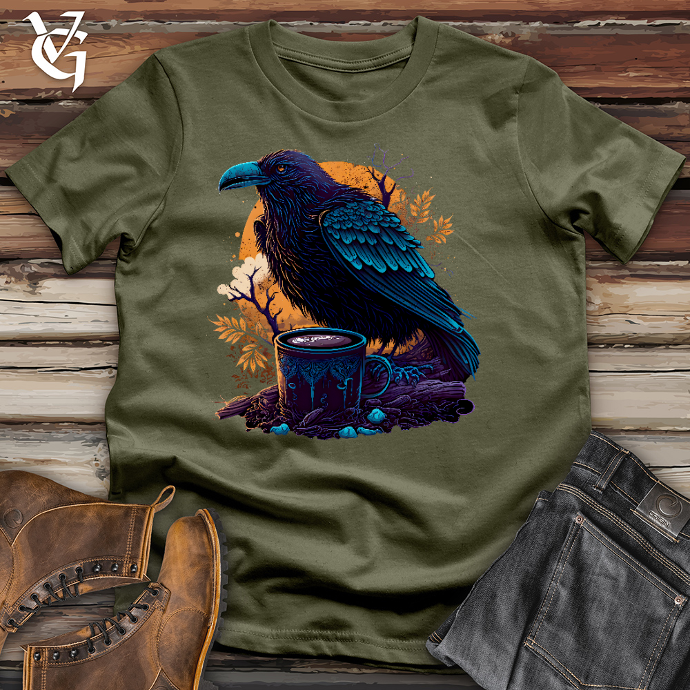 Viking Goods Black Raven Coffee Cotton Tee Military Green / L