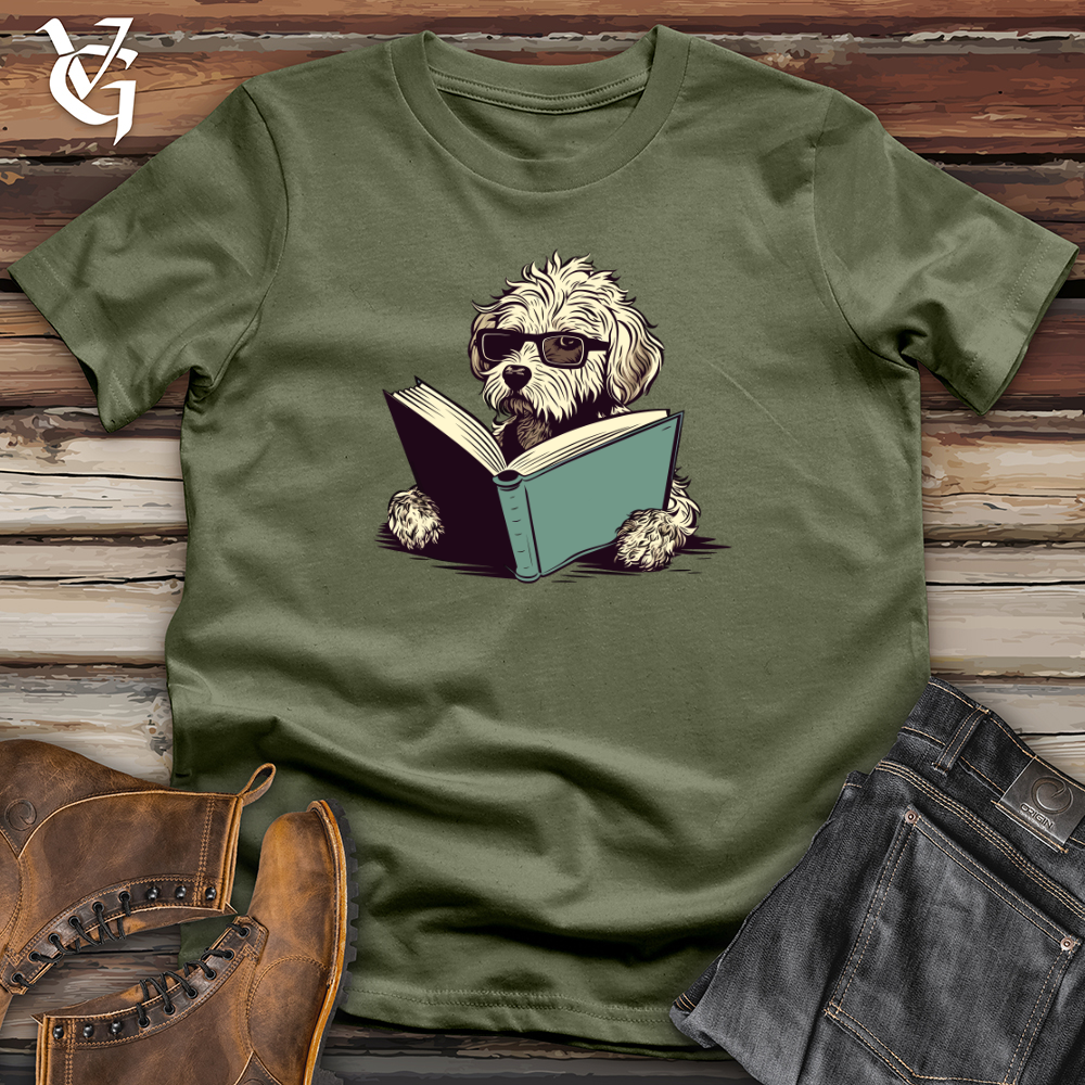 Viking Goods Book Lover Doodle Pooch Softstyle Tee Military Green / L