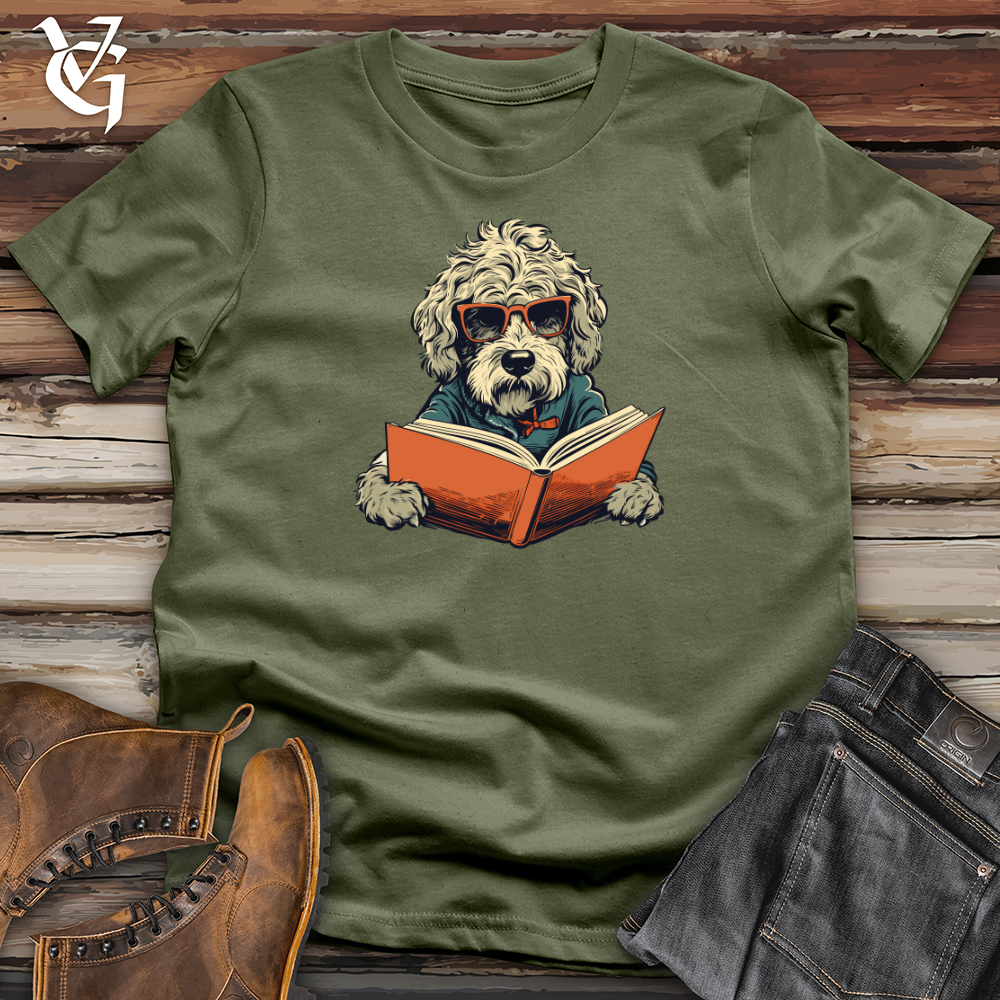 Viking Goods Bookworm Doodle Dog Read Softstyle Tee Military Green / L