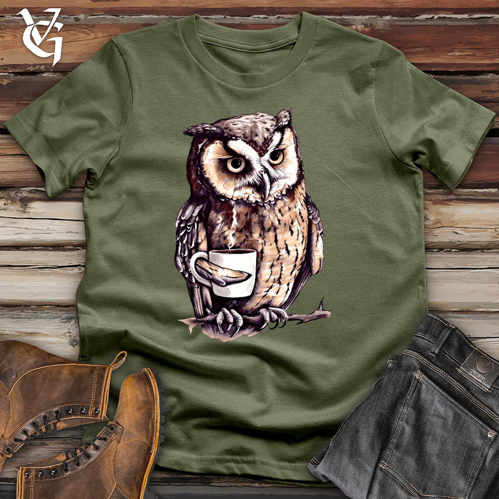 Viking Goods Caffeinated Owl Softstyle Tee Military Green / L