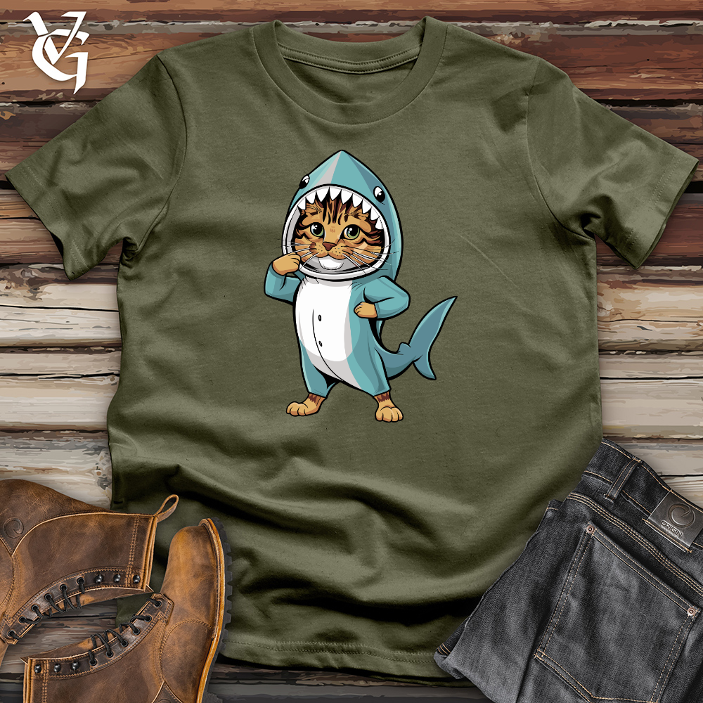Viking Goods Cat Shark Cotton Tee Military Green / L