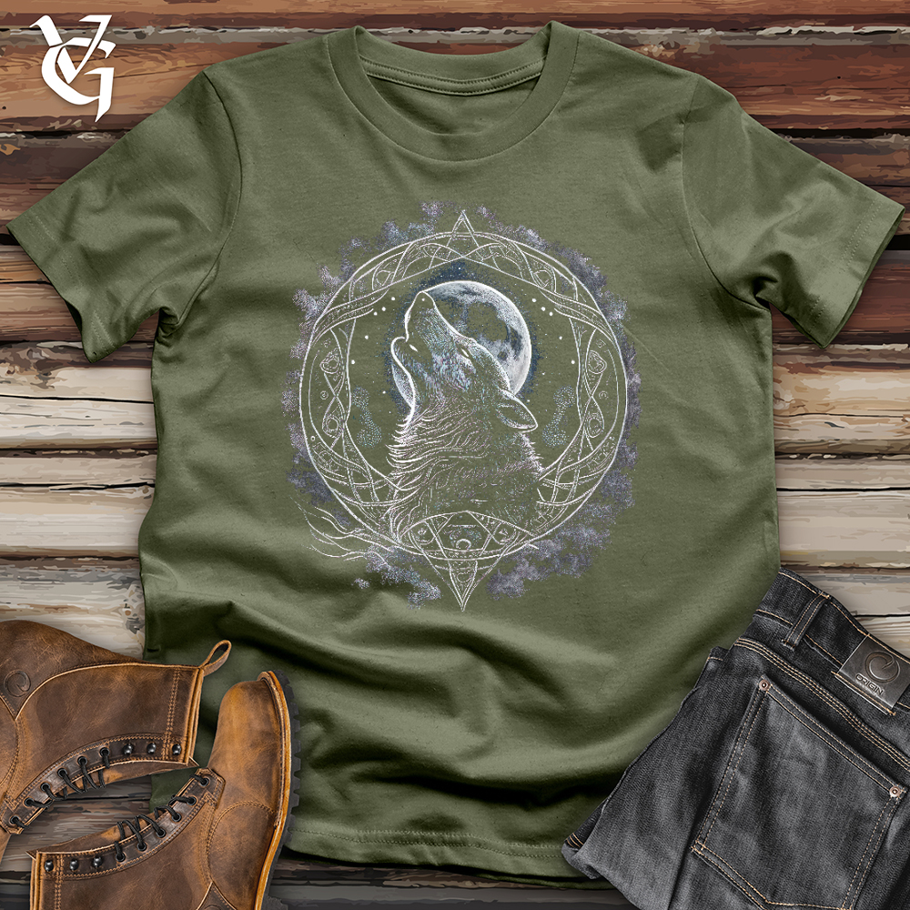 Viking Goods Celtic Howling Wolf Softstyle Tee Military Green / L