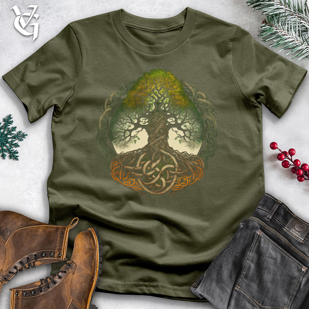 Viking Goods Celtic Life of Tree Cotton Tee Military Green / L