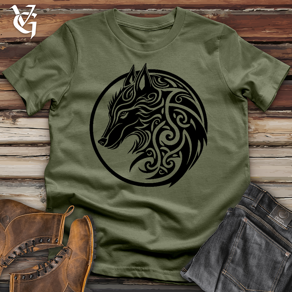 Viking Goods Celtic Wolf Art Softstyle Tee Military Green / L