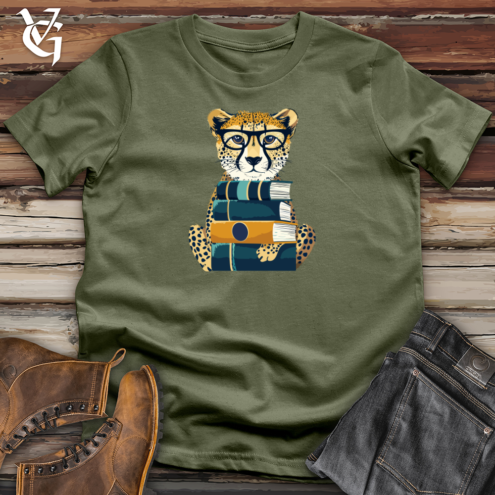 Viking Goods Cheetah Scholar Stack Softstyle Tee Military Green / L