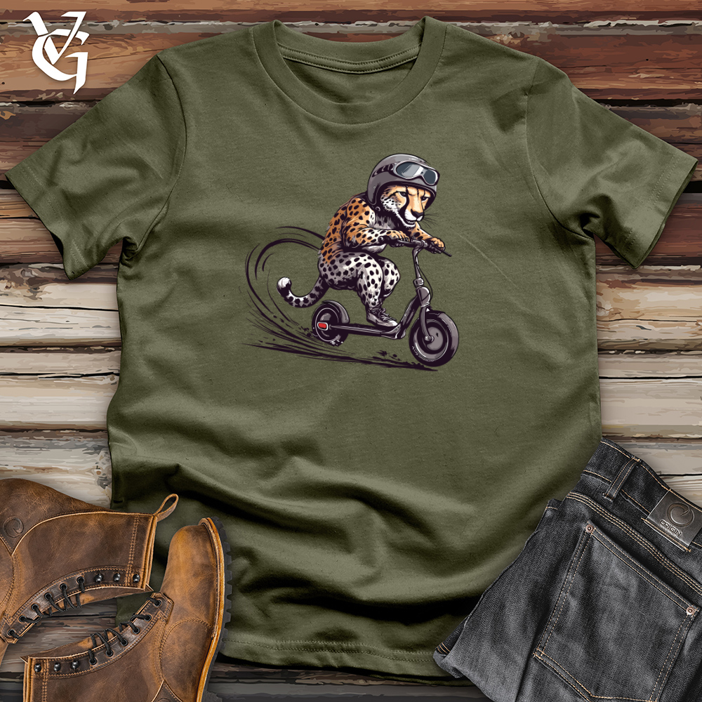 Viking Goods Cheetah Scooter Rush Cotton Tee Military Green / L