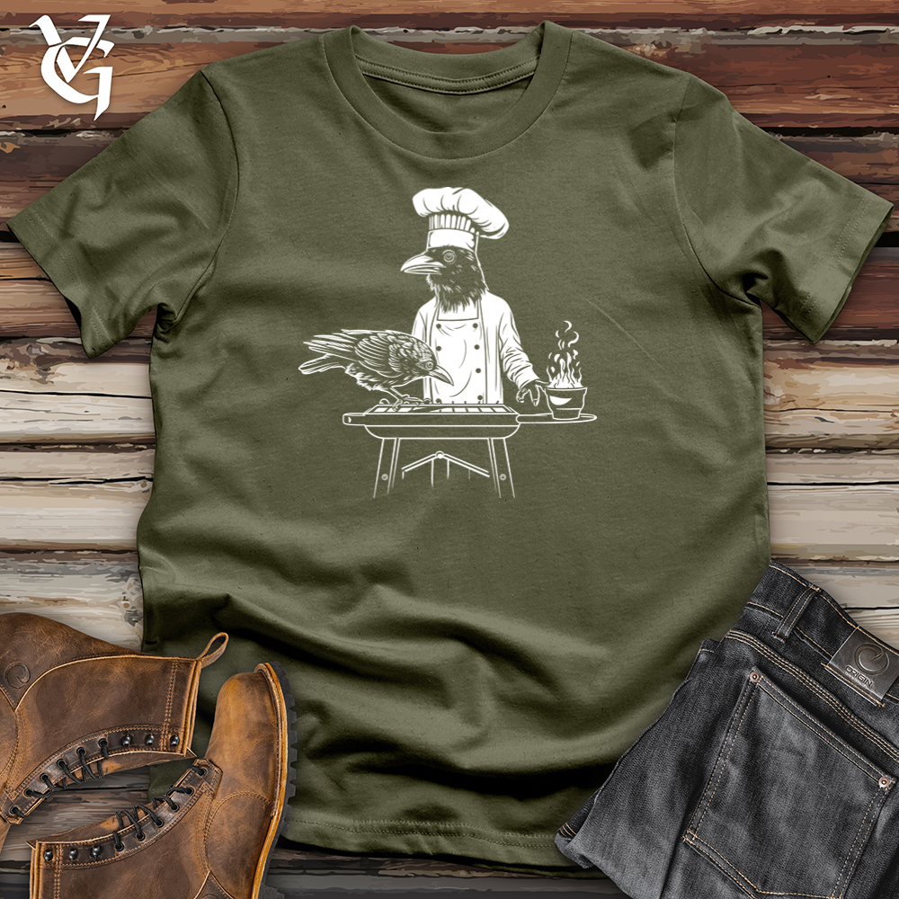 Viking Goods Chef Raven Grillmaster Cotton Tee Military Green / L
