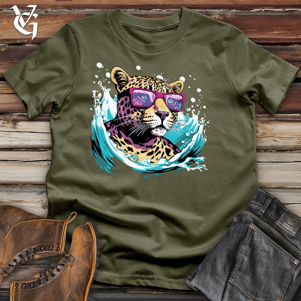 Viking Goods Chillin Cheetah Cotton Tee Military Green / L