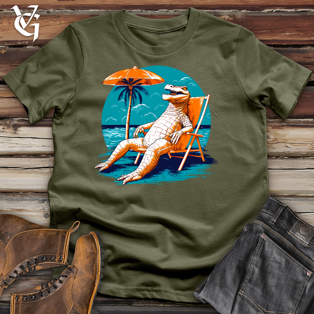 Viking Goods Chillin Crocodile Cotton Tee Military Green / L