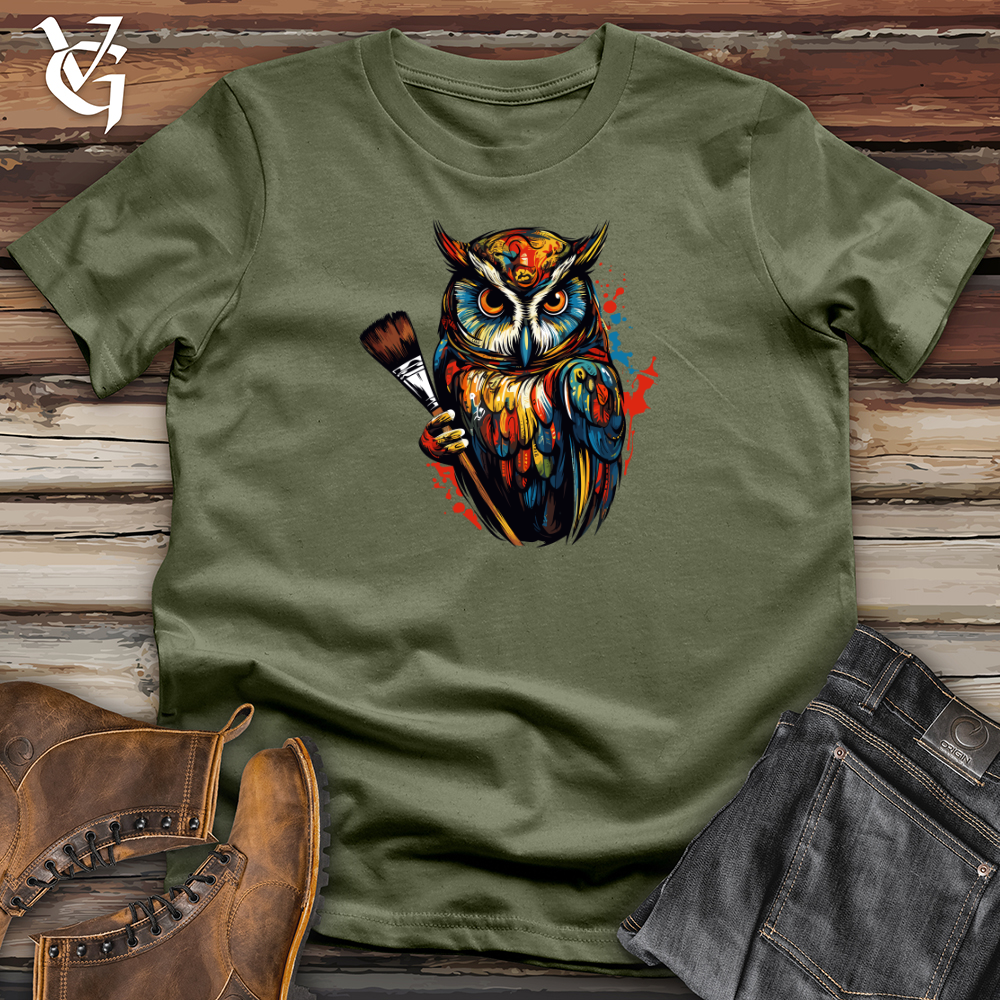 Viking Goods Classic Painter Owl 01 Softstyle Tee Military Green / L