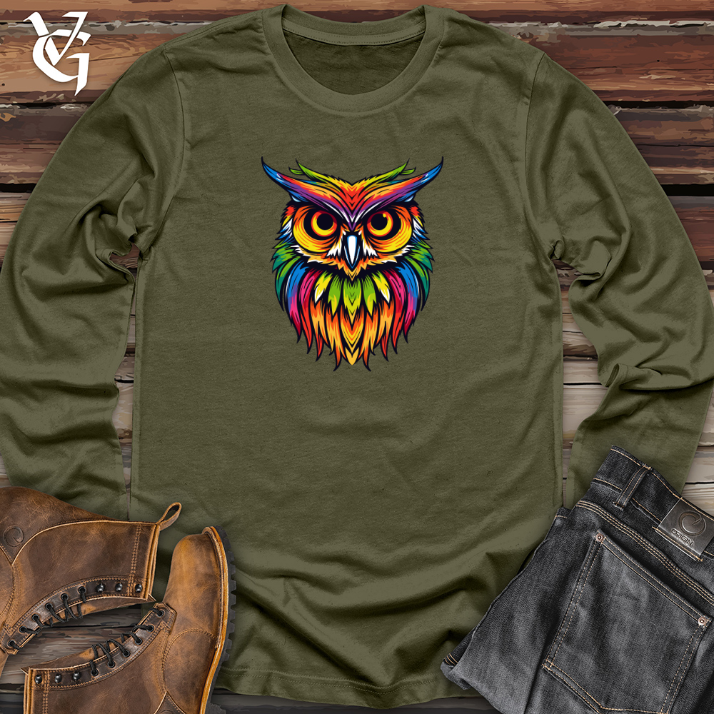 Viking Goods Colorful Nightwise Owl Long Sleeve Military Green / L