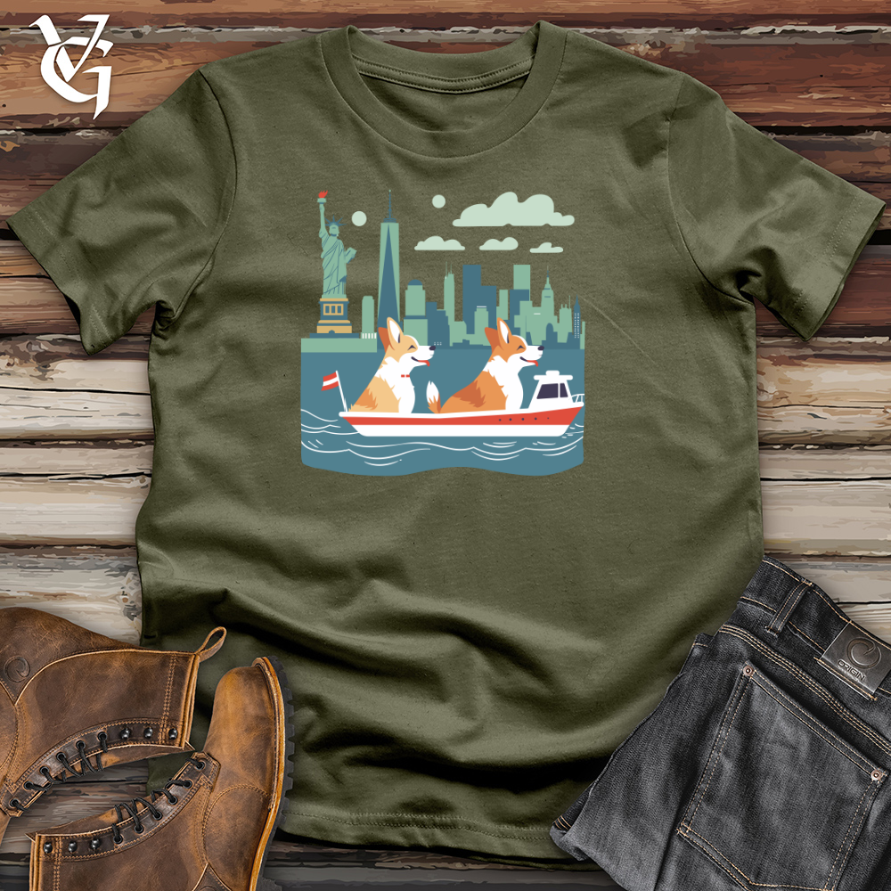 Viking Goods Corgi Harbor Adventure Cotton Tee Military Green / L