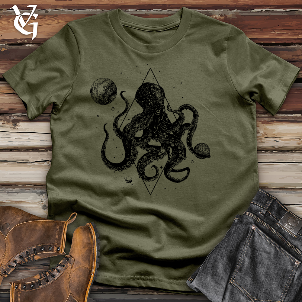 Viking Goods Cosmic Octopus Cotton Tee Military Green / L