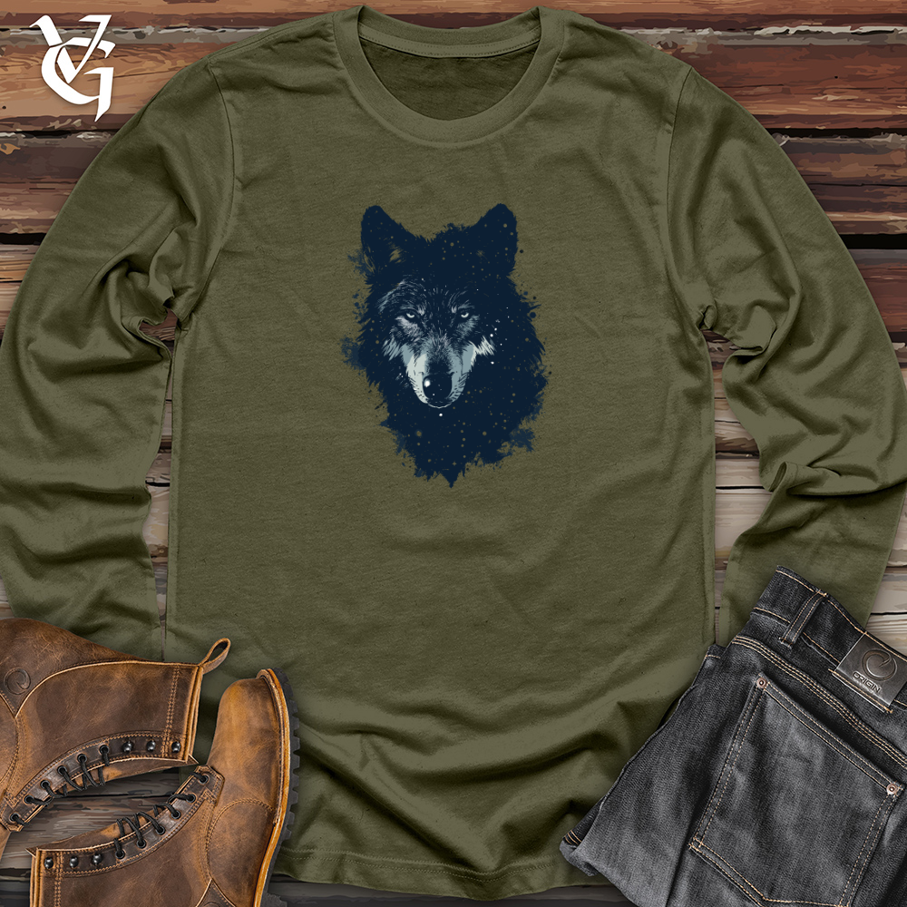 Viking Goods Cosmic Wolf Essence Long Sleeve Military Green / L