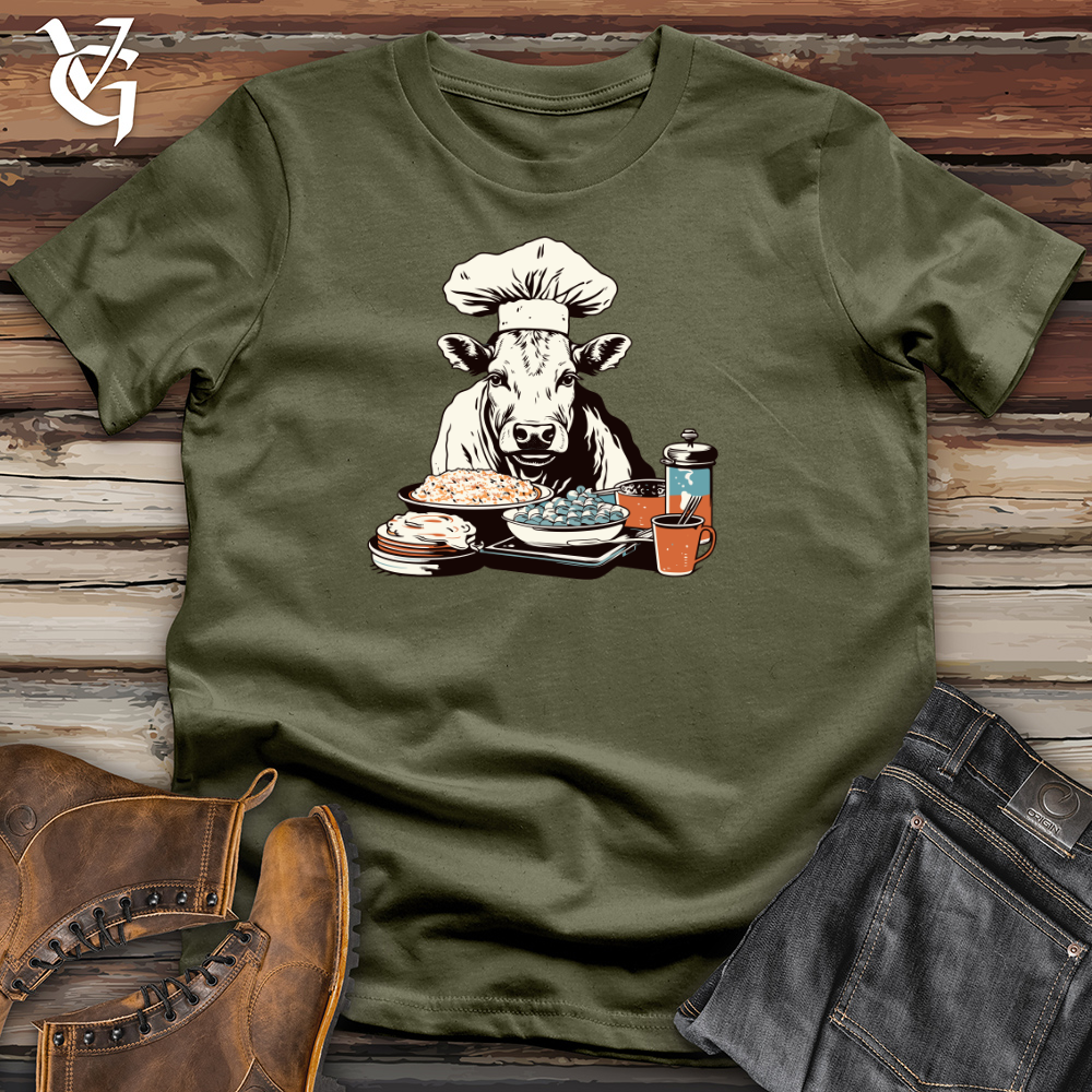 Viking Goods Cow Culinary Delight Cotton Tee Military Green / L