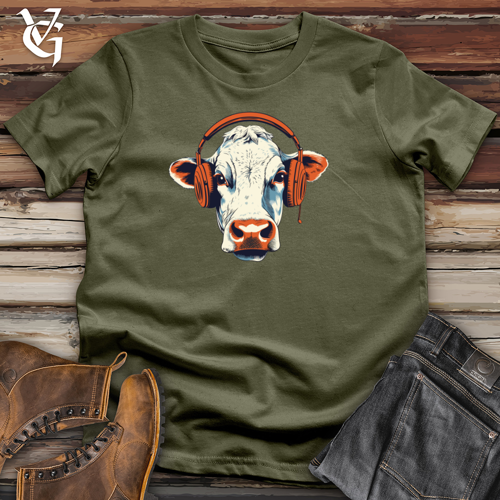 Viking Goods Cow Headphone Melody Vibes Cotton Tee Military Green / L