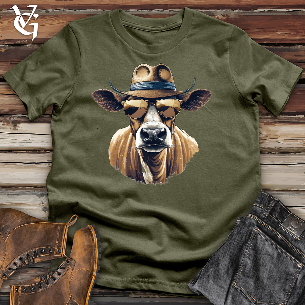 Viking Goods Cow Man Jones Cotton Tee Military Green / L
