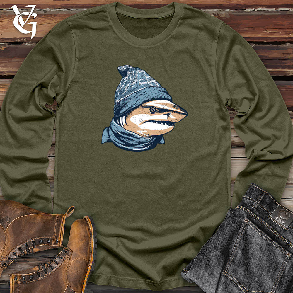 Viking Goods Cozy Shark Vibes Long Sleeve Military Green / L