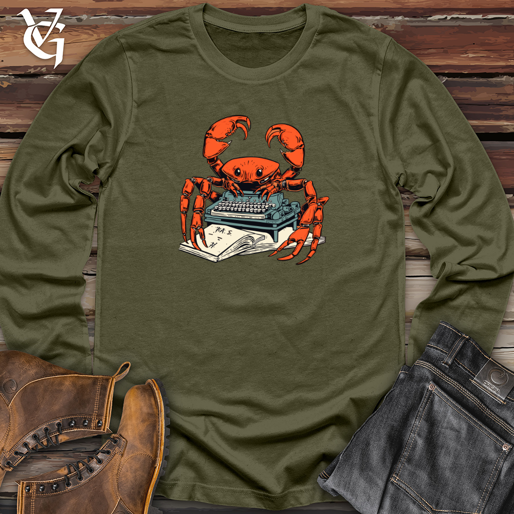 Viking Goods Crabby Punster Typewriter Long Sleeve Military Green / L