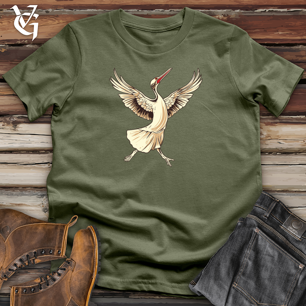 Viking Goods Crane Elegant Dance Softstyle Tee Military Green / L