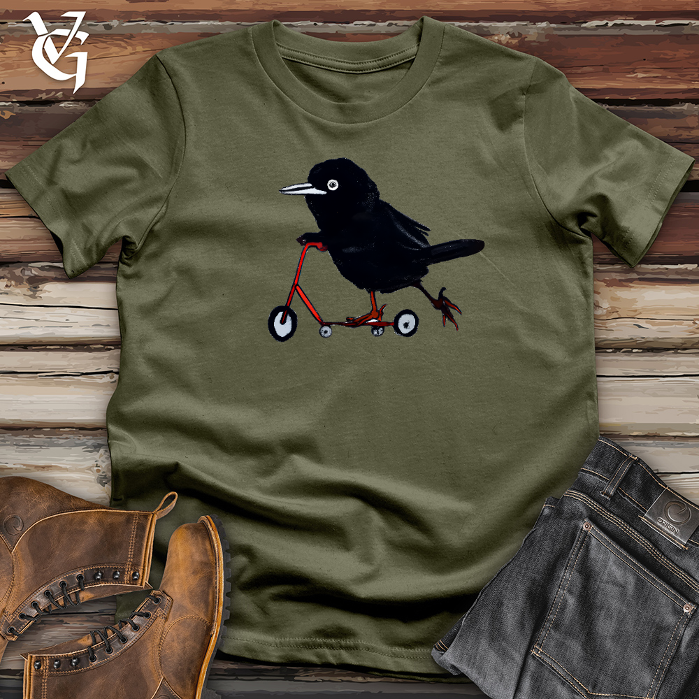 Viking Goods Crow Riding Scooter Cotton Tee Military Green / L