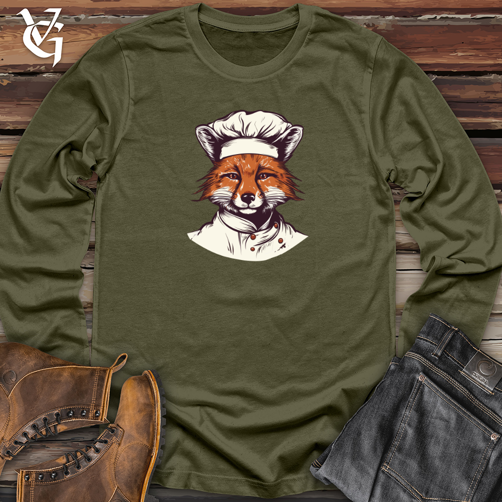 Viking Goods Culinary Whisked Fox Long Sleeve Military Green / L