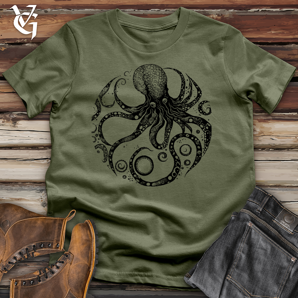Viking Goods Cycle of the Octopus Softstyle Tee Military Green / L