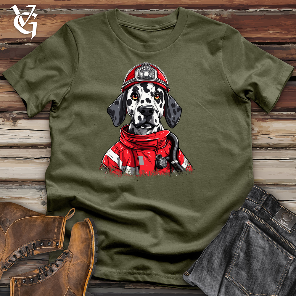 Viking Goods Dalmatian Fire Rescue Cotton Tee Military Green / L