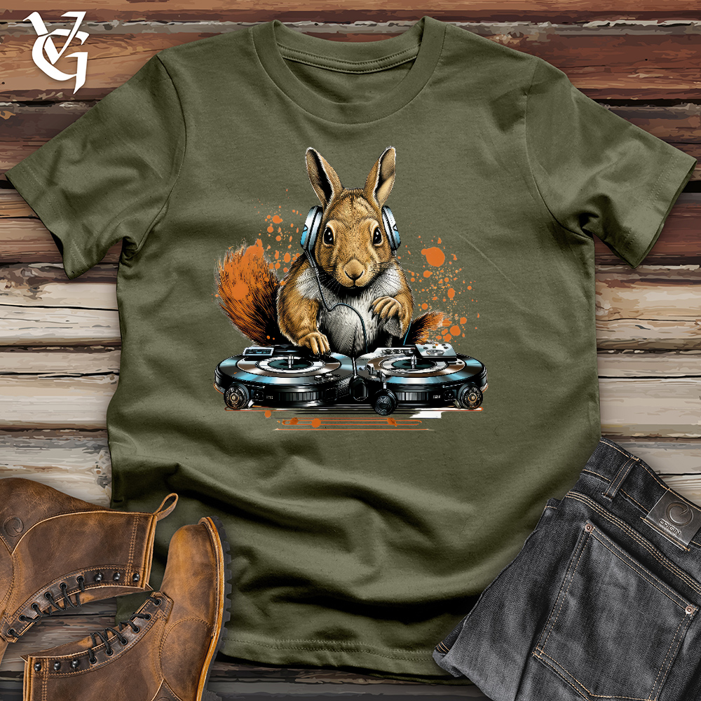 Viking Goods Dj Squirrel Cotton Tee Military Green / L