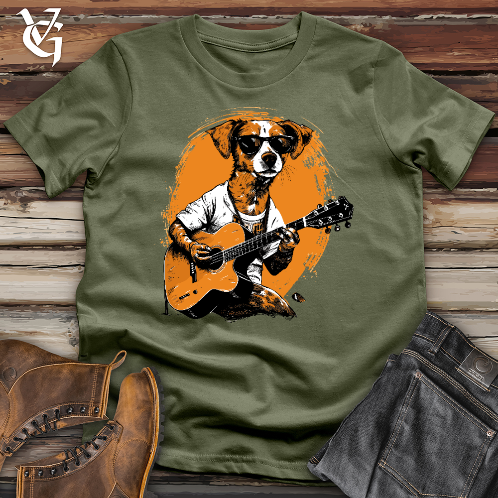 Viking Goods Dog Guitarist Softstyle Tee Military Green / L