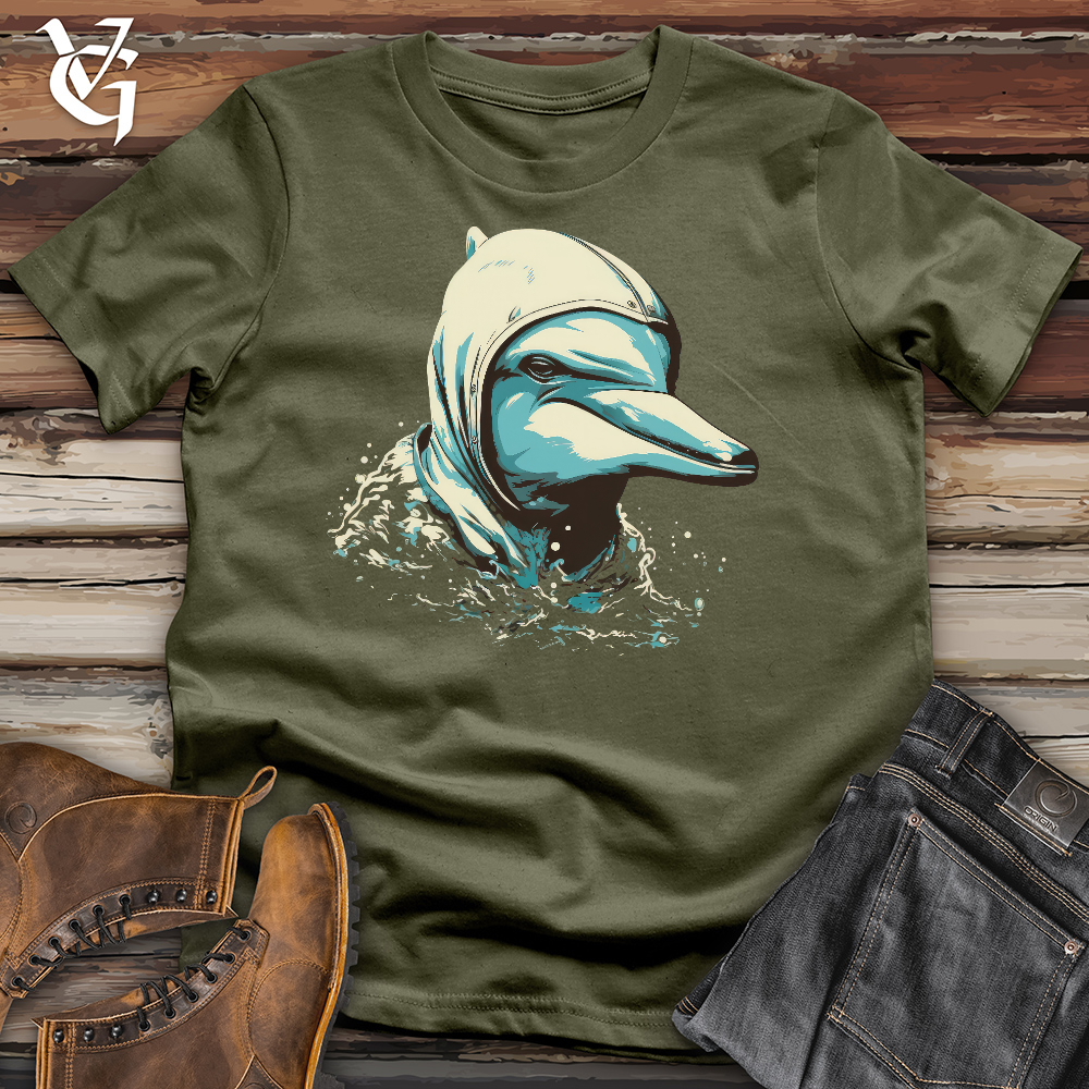 Viking Goods Dolphin Hoodie Cotton Tee Military Green / L