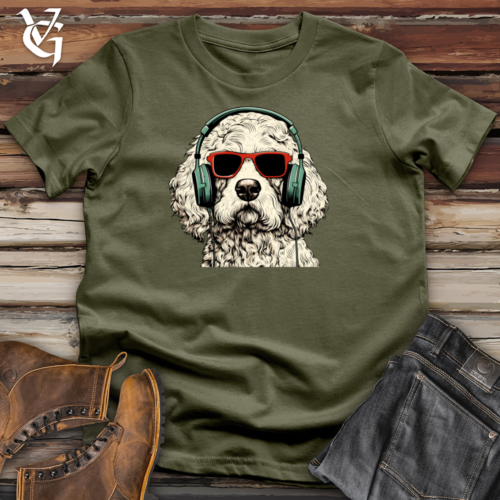 Viking Goods Doodle Dog Soundwave Vibes Cotton Tee Military Green / L