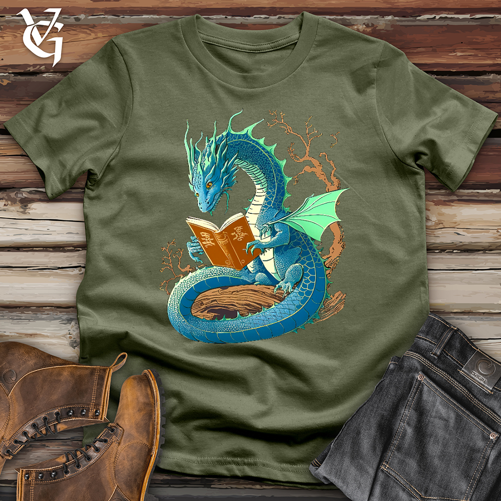 Viking Goods Dragon Book Worm Softstyle Tee Military Green / L