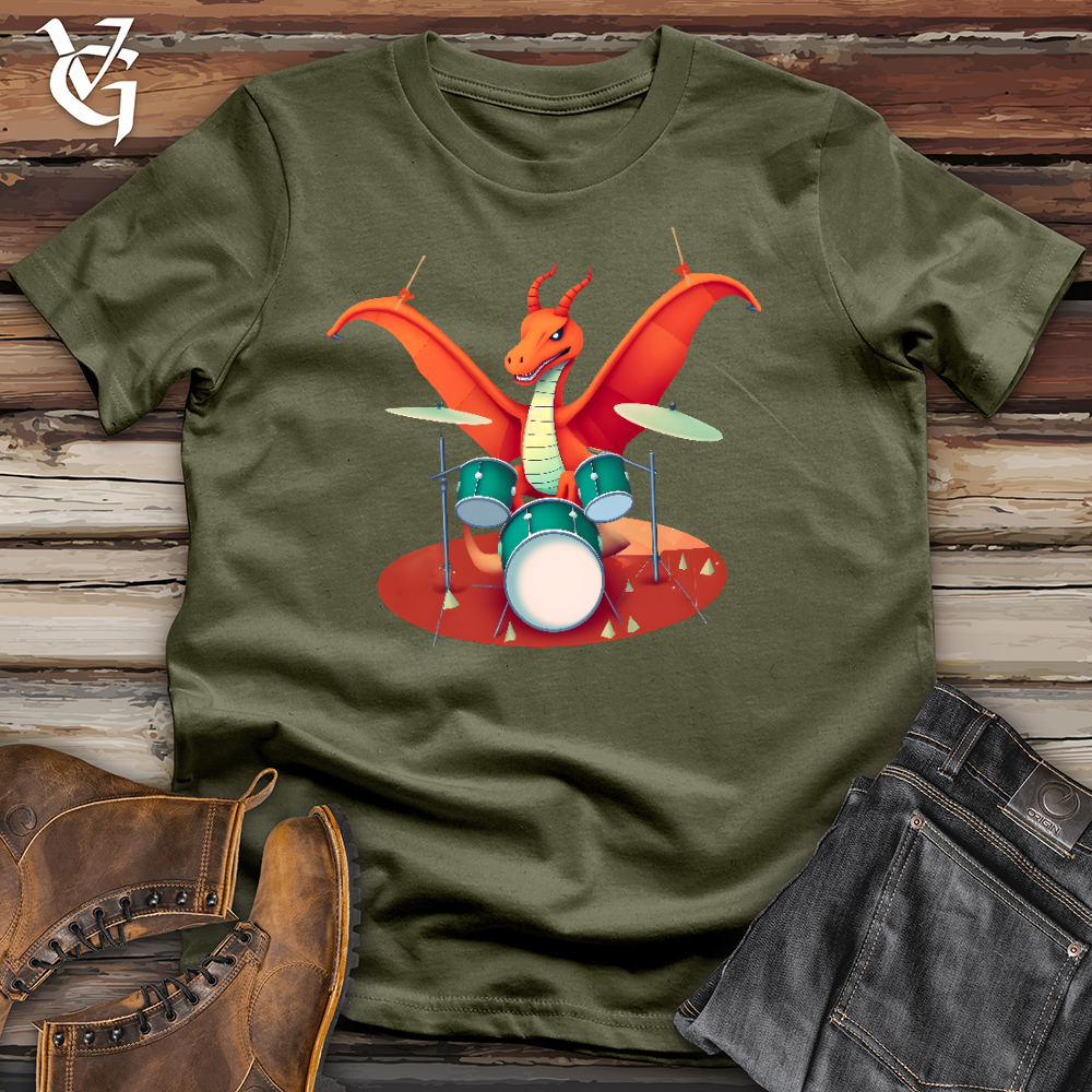 Viking Goods Dragon Drums Cotton Tee Military Green / L