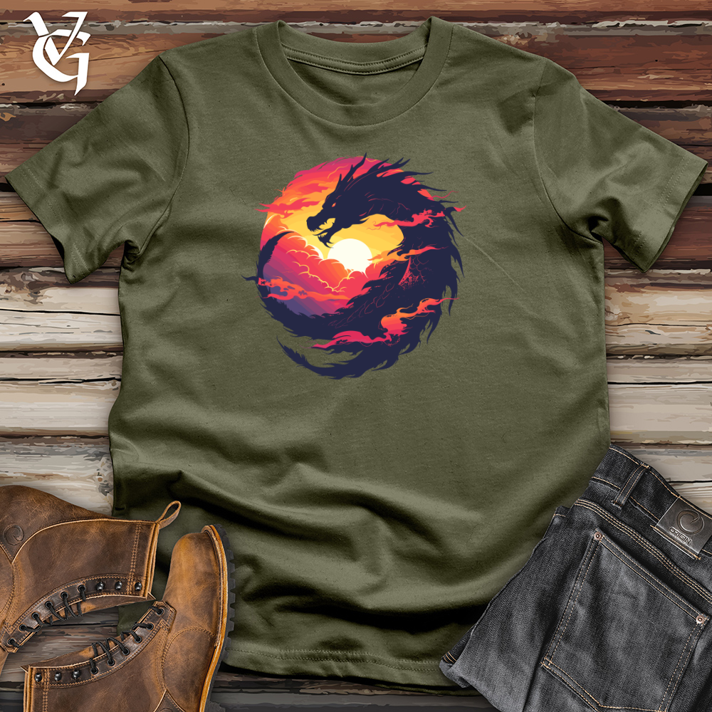 Viking Goods Dragon Embrace Eclipse Cotton Tee Military Green / L
