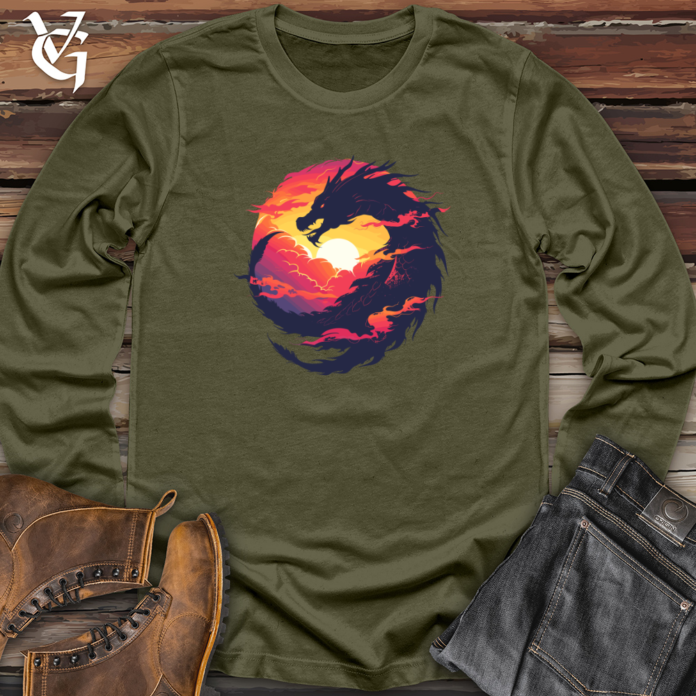 Viking Goods Dragon Embrace Eclipse Long Sleeve Military Green / L