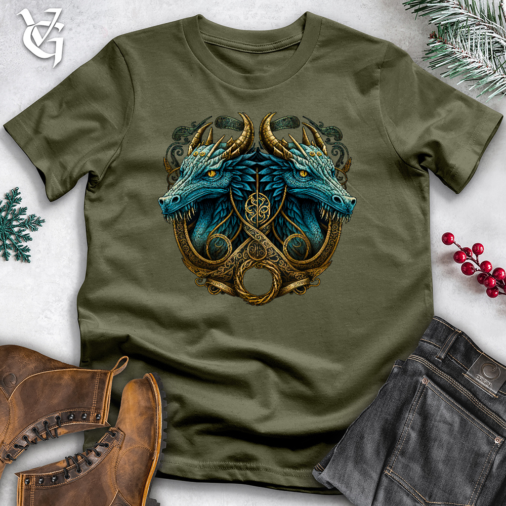 Viking Goods Dragon Reflection Cotton Tee Military Green / L