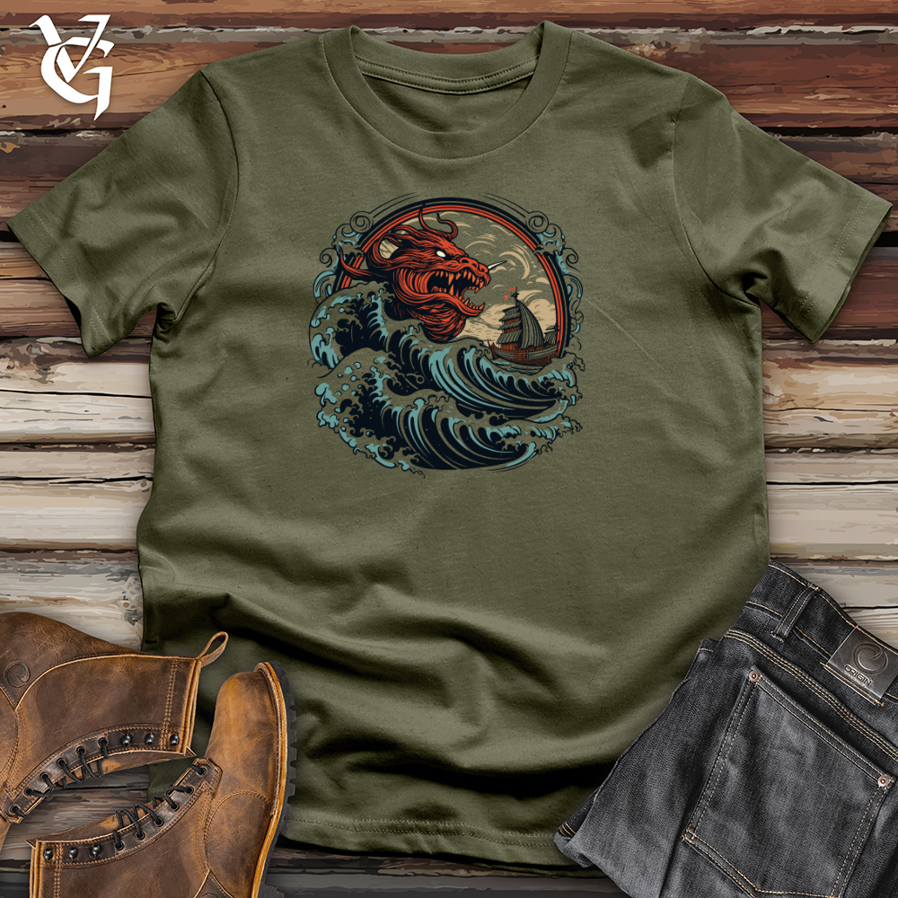 Viking Goods Dragon Sea Encounter Cotton Tee Military Green / L